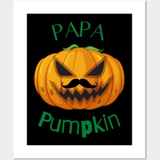 PAPA PUMPKIN - Funny Halloween Pumpkin Head | Halloween Costume Posters and Art